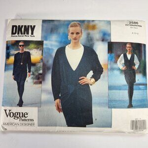 Vogue DNKY Pattern 2586 Uncut Size 8 10 12 Jumper and Dress American Designer